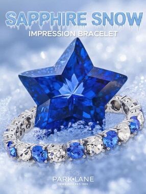 Park Lane Blue and Clear Crystal Tennis Bracelet